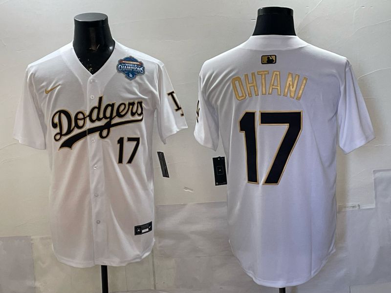 Men 2026 Nike Los Angeles Dodgers #17 Ohtani White Game MLB Jersey 05